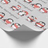文字カスタムウィンターペンギン ラッピングペーパー (角)