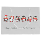 文字カスタムウィンターペンギン ラージペーパーバッグ (裏面)