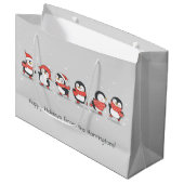 文字カスタムウィンターペンギン ラージペーパーバッグ (正面アングル)