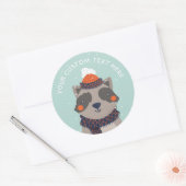 文字カスタムウィンターラクーンステッカー ラウンドシール (封筒)