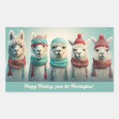 文字カスタムウィンターラマス 長方形シール (正面)