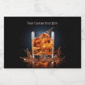 文字カスタムウイスキー リキュールボトルラベル (シングルラベル)