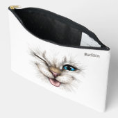 文字カスタムウインキング猫 アクセサリーポーチ (見開き)