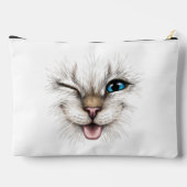 文字カスタムウインキング猫 アクセサリーポーチ (裏面)