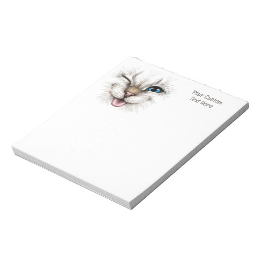 文字カスタムウインキング猫 ノートパッド (回転)