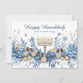 文字カスタムウォーターカラーハヌカー シーズンカード (正面)