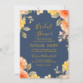 文字カスタムウォーターフローラブライダルシャワー招待 招待状 (正面)