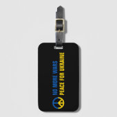 文字カスタムウクライナのための戦争の平和 ラゲッジタグ (正面縦)