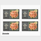 文字カスタムエビ 長方形シール (シート)