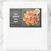 文字カスタムエビ 長方形シール (バッグ)