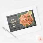 文字カスタムエビ 長方形シール (封筒)