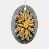 文字カスタムオイスタープラッタ メタルオーナメント (正面右)