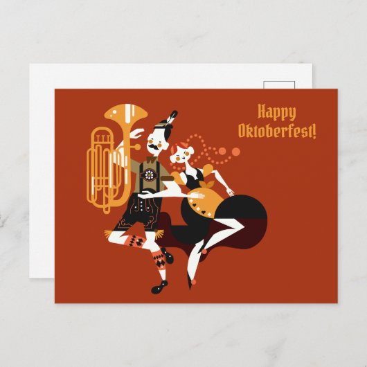 文字カスタムオクトーバーフェストポストカード ポストカード (正面/裏面)