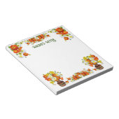 文字カスタムオレンジとホワイトポピーのメモ帳 ノートパッド (アングル)