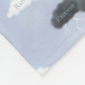 文字カスタムオン雲&レインボーズ「雨または輝き」 フリースブランケット (角)