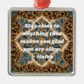 文字カスタムカタムマルケトルペルシャアートギフト メタルオーナメント (正面)