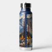 文字カスタムカナダ旅行ポスター ウォーターボトル (右面)