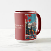 文字カスタムカナダ旅行ポスター マグカップ (正面右)