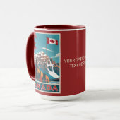 文字カスタムカナダ旅行ポスター マグカップ (正面左)