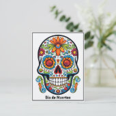 文字カスタム💀カラフルドードルディアデムエルトス ポストカード (スタンド正面)