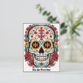 文字カスタム💀カラフルドードルディアデムエルトス ポストカード (スタンド正面)