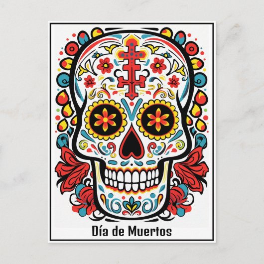 文字カスタム💀カラフルドードルディアデムエルトス ポストカード (正面)