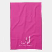 文字カスタムカラーファミリー名モノグラムテンプレート キッチンタオル (縦)