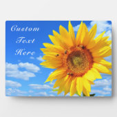 文字カスタムカード – ヒマワリとビーズオンブルースカイ フォトプラーク (正面)