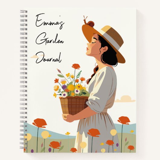 文字カスタムガーデンジャーナル ノートブック (正面)