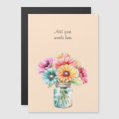 文字カスタムガーベラフローラピーチ磁気カード マグネット招待状 (正面/裏面)