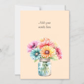 文字カスタムガーベラフローラピーチ磁気カード マグネット招待状 (正面)