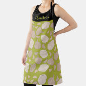 文字カスタムガーリックパターン – ガーリッククローブ&バルブ エプロン (インサイチュ)