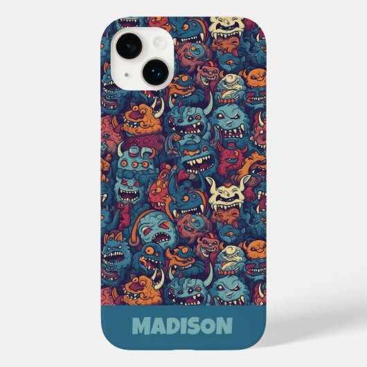 文字カスタムキッズモンスターパターン Case-Mate iPhoneケース (裏面)