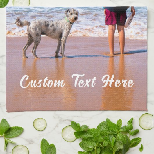 文字カスタムキッチンタオルあなたの写真ギフト キッチンタオル (折り畳み)
