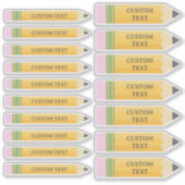 文字カスタムキッド先生スクールペンシル形 シール (正面)