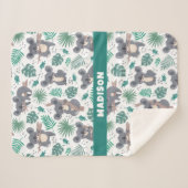 文字カスタムキュートコアラスパターン シェルパブランケット (正面(横))