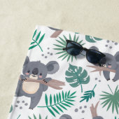 文字カスタムキュートコアラスパターン ビーチタオル (インサイチュ)