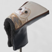 文字カスタムキュートバーンフクロウ ゴルフヘッドカバー (3/4 正面)