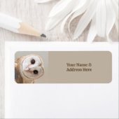 文字カスタムキュートバーンフクロウ ラベル (インサイチュ)