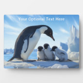 文字カスタムキュートペンギン フォトプラーク (正面)
