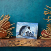 文字カスタムキュートペンギン フォトプラーク (側面)