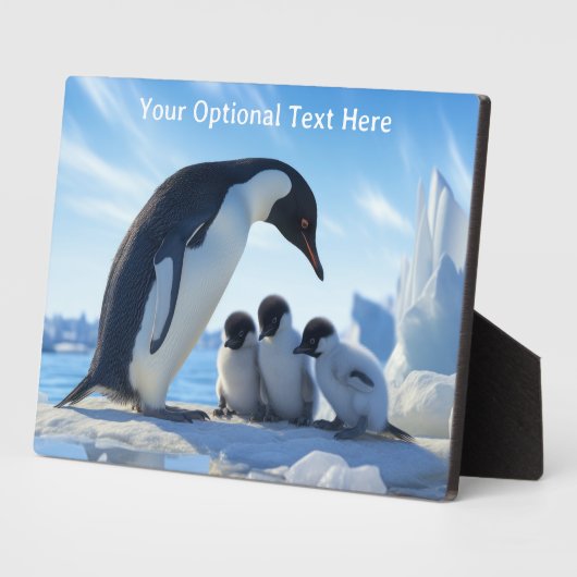 文字カスタムキュートペンギン フォトプラーク (側面)