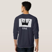 文字カスタムキングブラッククラウンイメージ基本海軍ブルー スウェットシャツ (裏面フル)