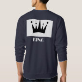 文字カスタムキングブラッククラウンイメージ基本海軍ブルー スウェットシャツ (裏面)