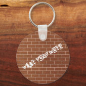 文字カスタムキーチェーンギフトモダンレンガ壁デザイン キーホルダー (正面)