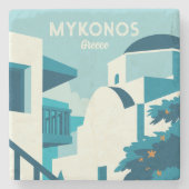 文字カスタムギリシャ ストーンコースター (正面)