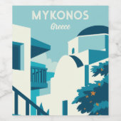 文字カスタムギリシャ ワインラベル (シングルラベル)