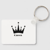 文字カスタムクイーン黒カラークラウンイメージラニヤード キーホルダー (正面)