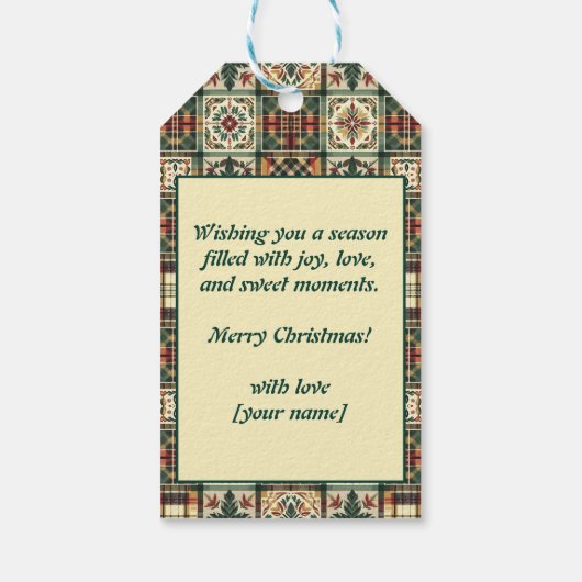 文字カスタムクランブルクリスマスラリージンジャーブレッド ギフトタグ (裏面)