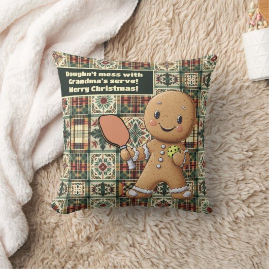 文字カスタムクランブルクリスマスラリージンジャーブレッド クッション (ブランケット)